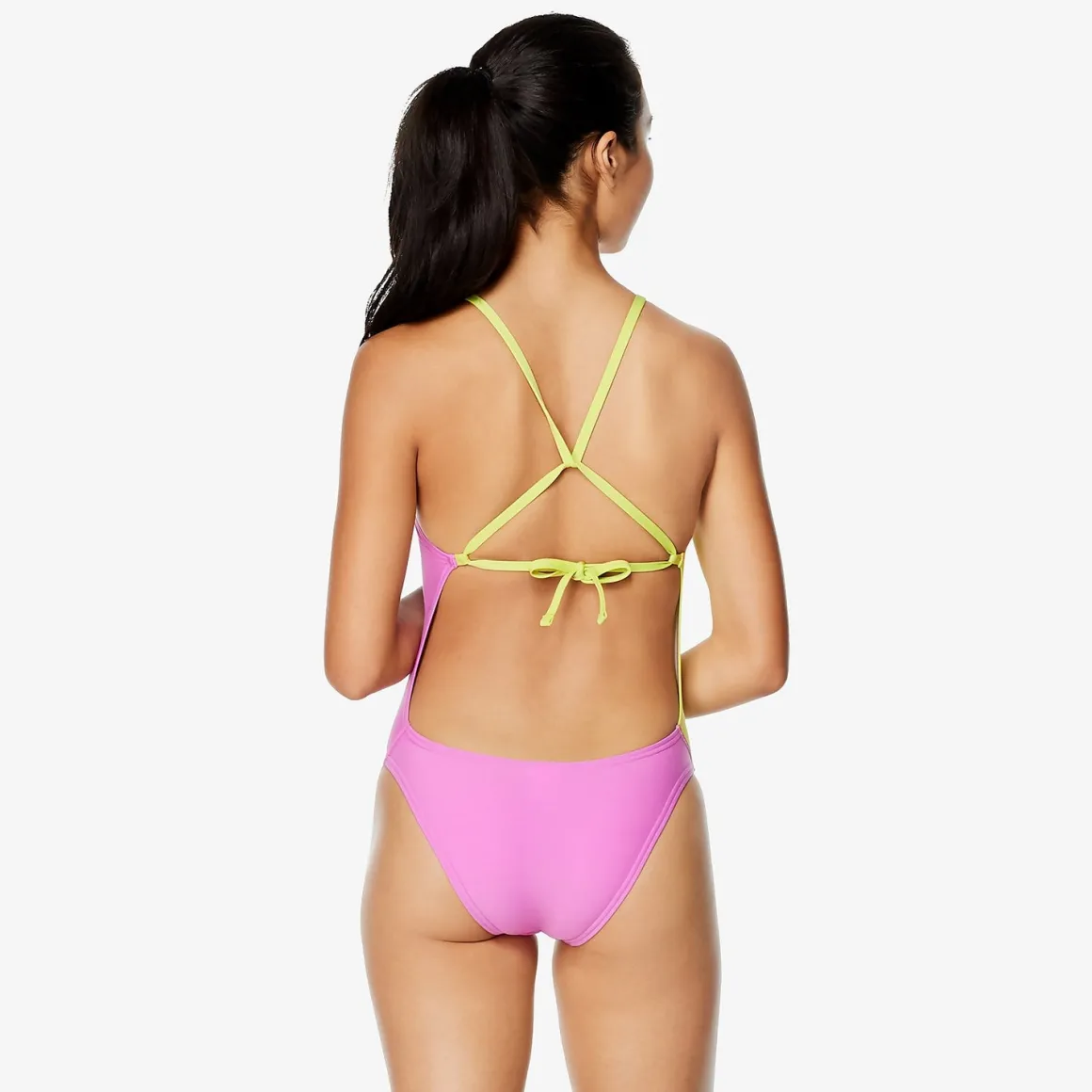 Color Block Tie Back One Piece