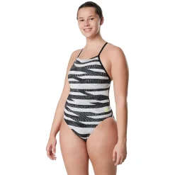 Contort Stripes Crossback One Piece