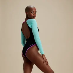 Flu3nte Colorblock Long Sleeve Cut Out One Piece