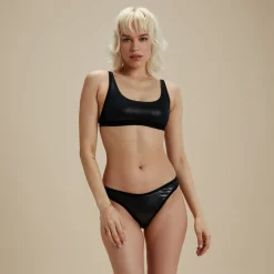 Flu3nte Foil Convertible Strap Solid Bikini Top