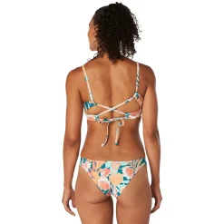 Print Double Cross Bikini Top