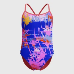 Printed Double X Back One Piece