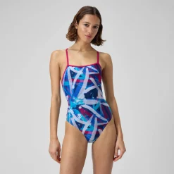 Printed Double X Back One Piece