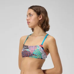 Printed Strappy Fixed Bikini Top