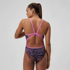 Printed Web Back One Piece