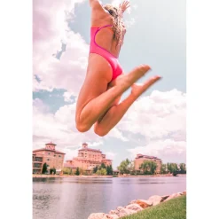 Regan Collection Twist Back One Piece and Scrunchie