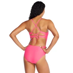 Solid Dbl Cross Back One Piece