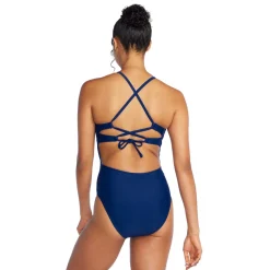 Solid Double Cross Back One Piece