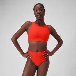 Solid Highneck Top with Mesh