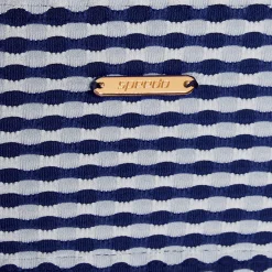 Textured Stripe Tie Front Bandeau Top