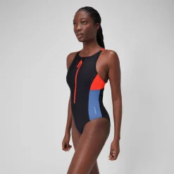 Women's Colourblock Zip Swimsuit