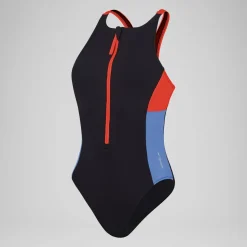Women's Colourblock Zip Swimsuit